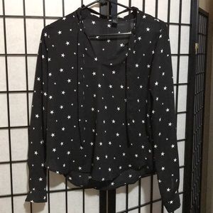 Black Star Print Blouse